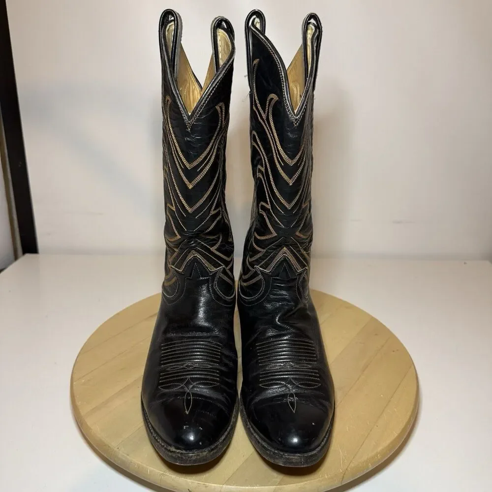 Vintage Pablo Escobar Tony Lama Men's Gold Label Cowboy Boots Size 7.5 D #8309
